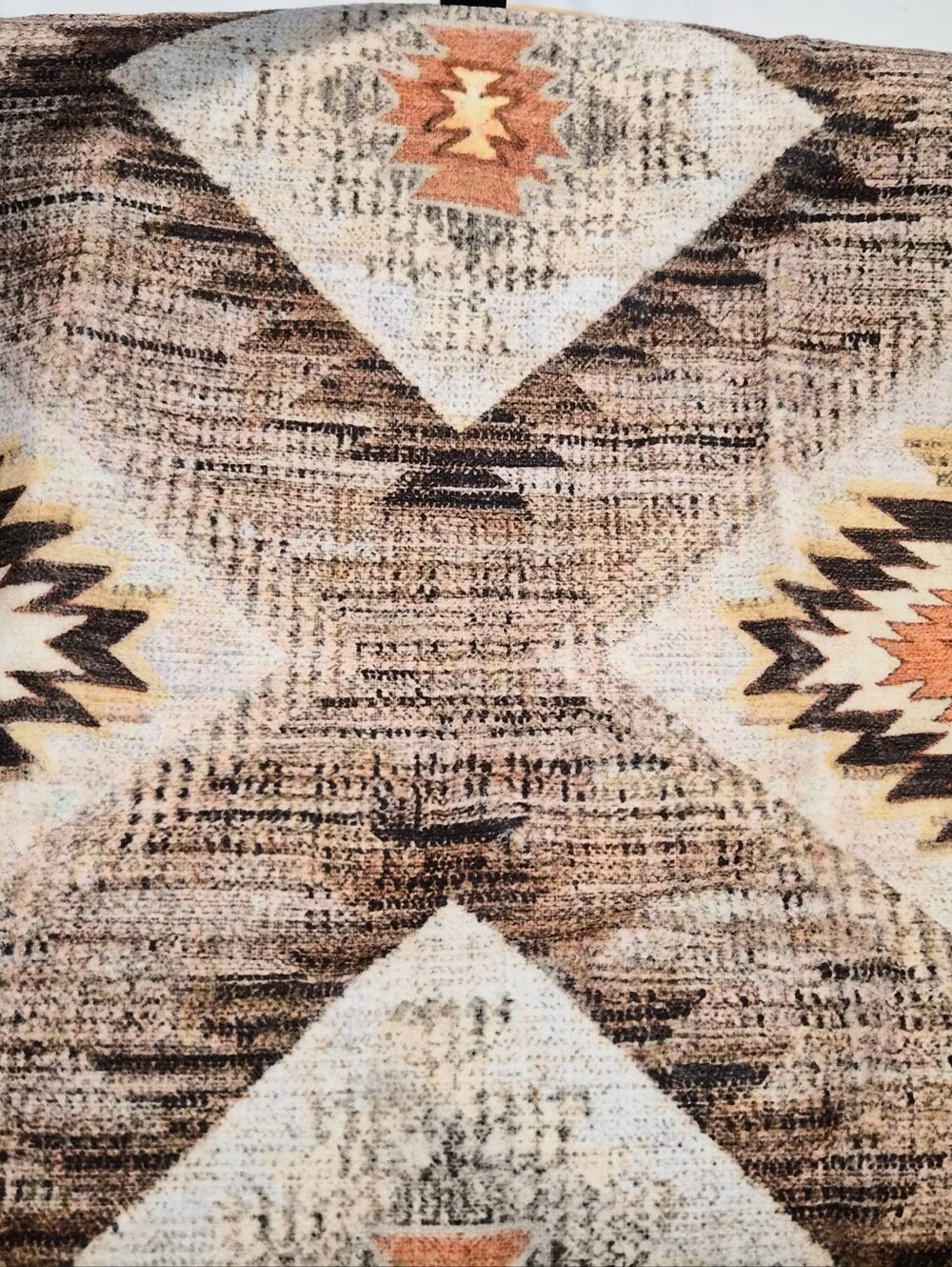 Southwestern Geometric Brown and Cream Wall Runner
